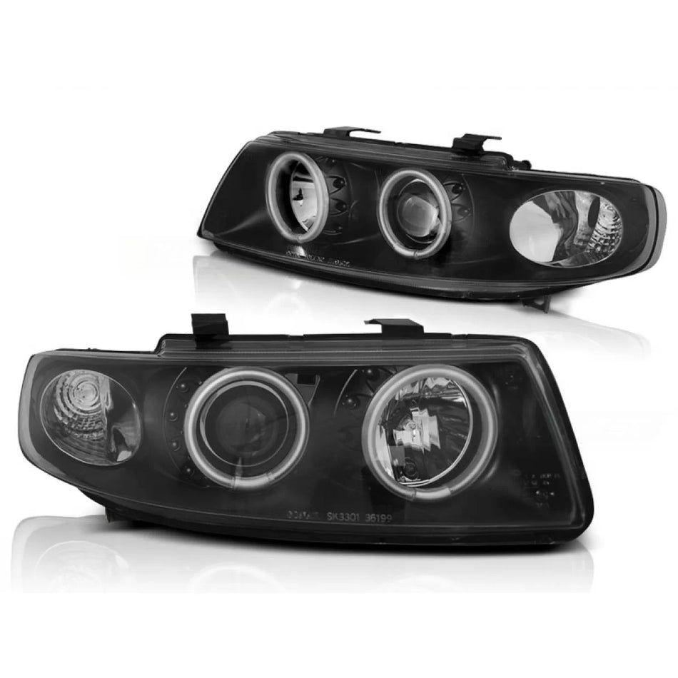 Fari Angel Eyes CCFL Neri per Seat Leon Toledo 04.99-08.04