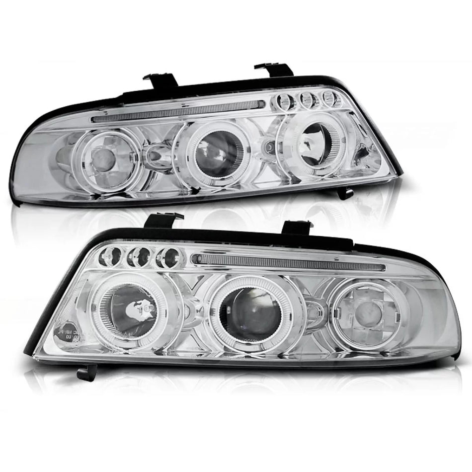 Fari Angel Eyes Cromati Anteriori per Audi A4 01.99-09.00