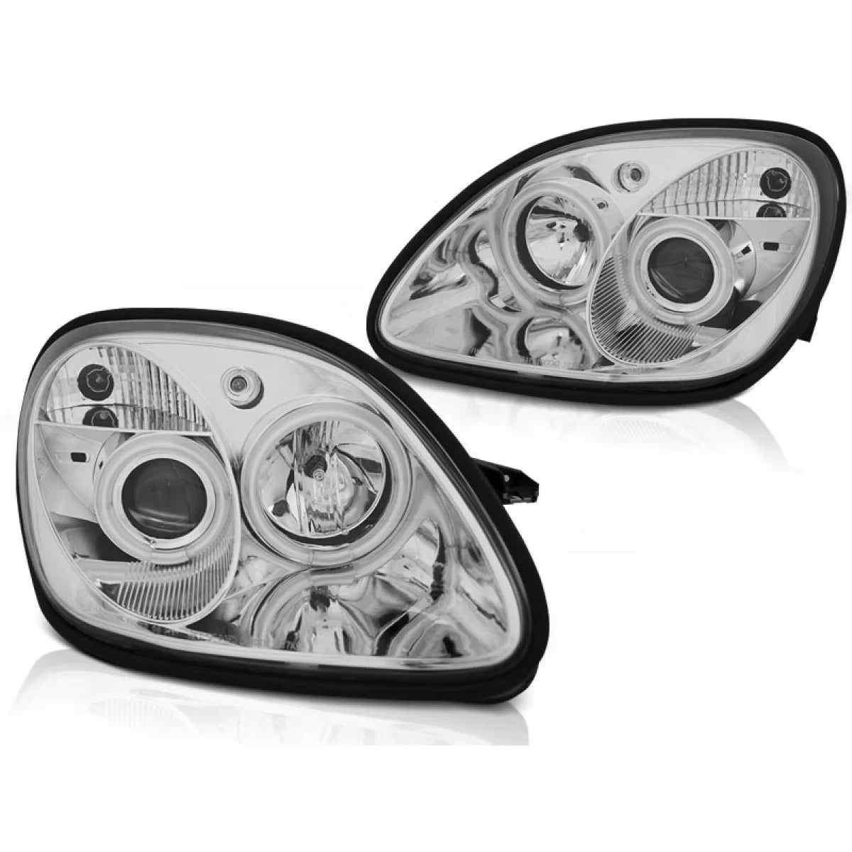 Fari Angel Eyes Cromati Anteriori per Mercedes SLK R170 96-04