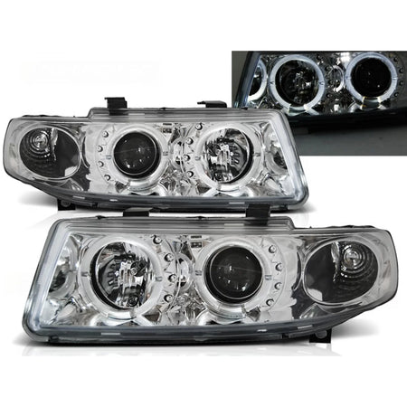 Fari Angel Eyes Cromati Anteriori per Seat Leon Toledo 04.99-08.04