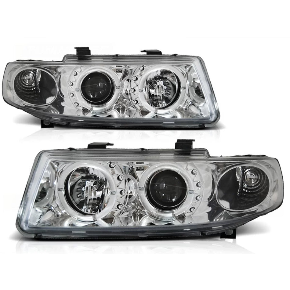 Fari Angel Eyes Cromati Anteriori per Seat Leon Toledo 04.99-08.04