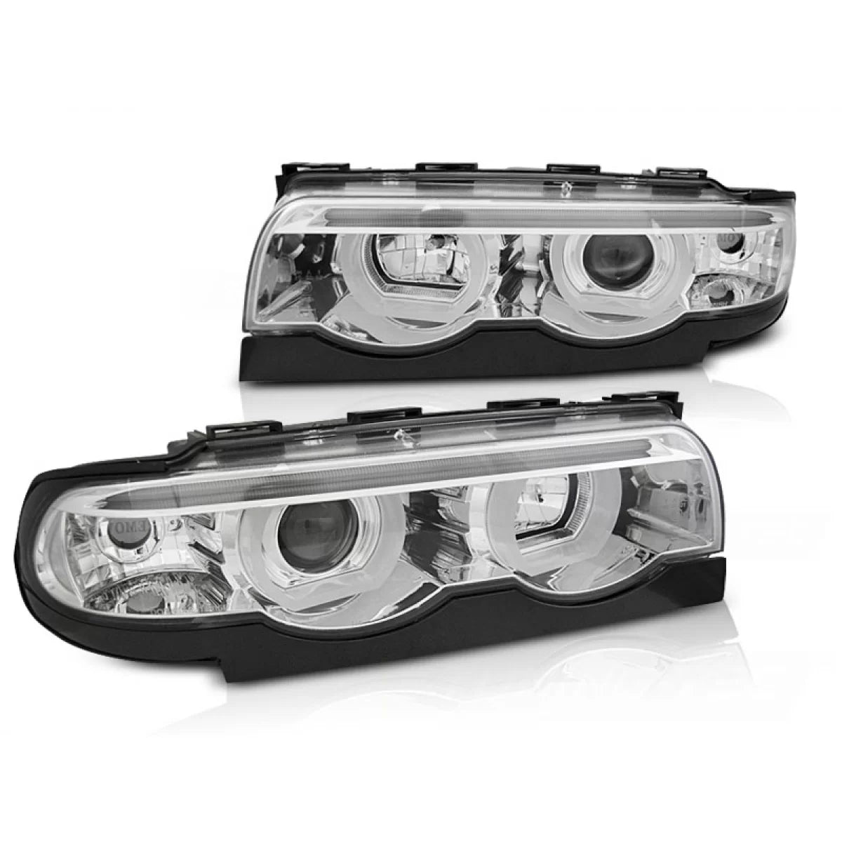 Fari Angel Eyes LED 3D Cromo Anteriori per BMW E38 94-01