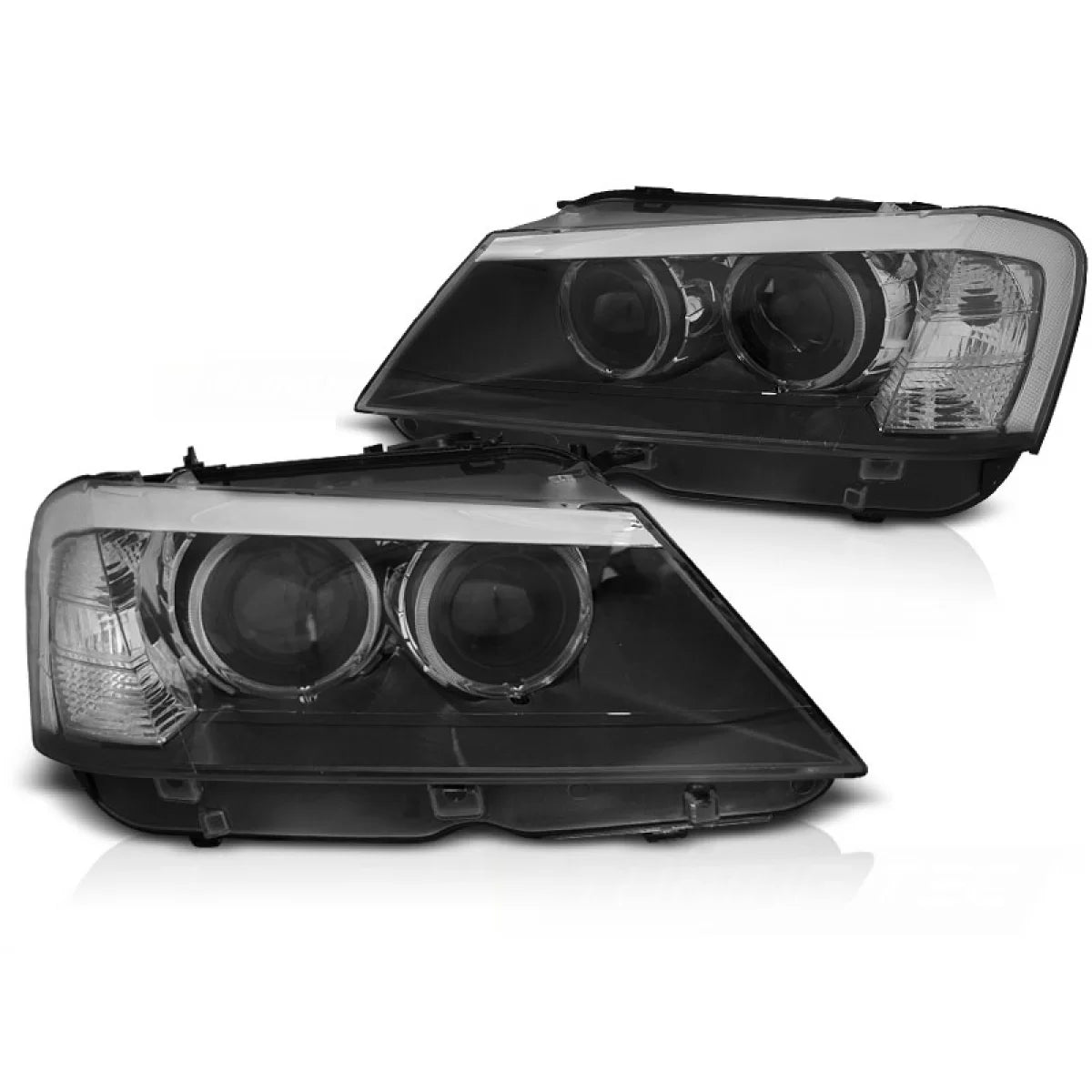 Fari Angel Eyes LED Neri Anteriori per BMW X3 F25 10-07.14