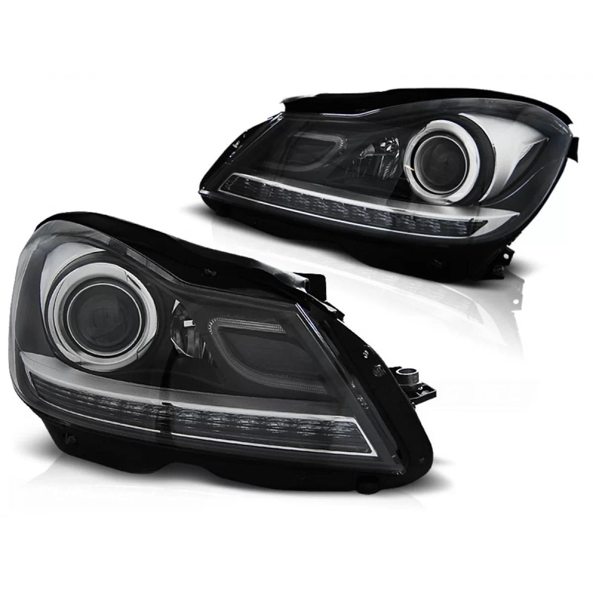 Fari Neri Anteriori per Mercedes W204 2011-2014