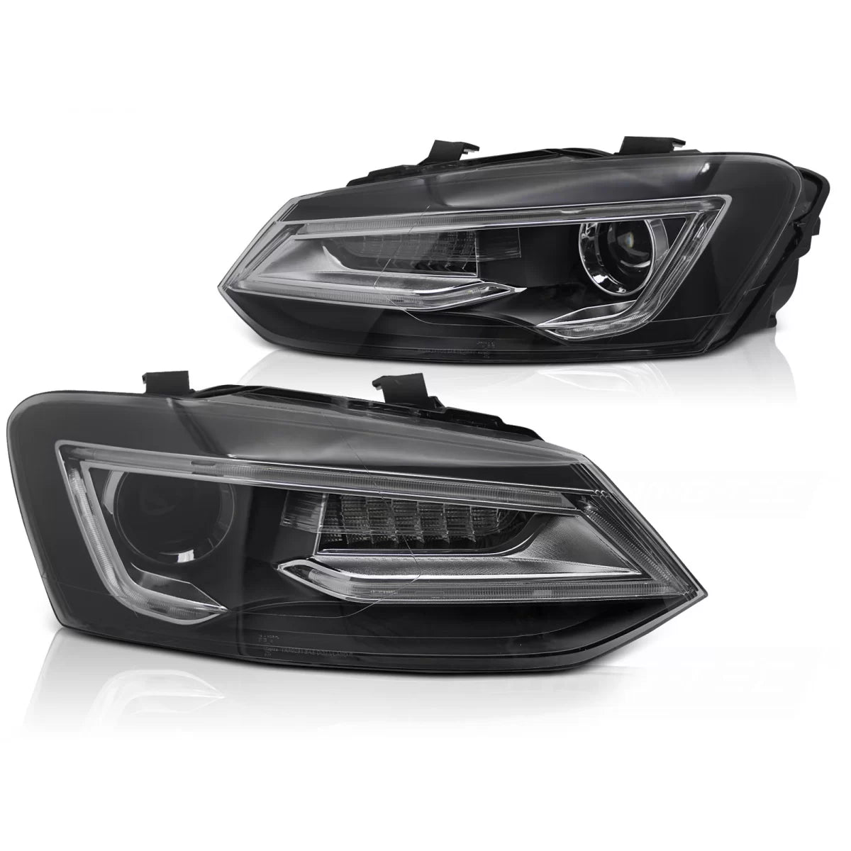 Fari Neri LED Anteriori per Volkswagen Polo V 09-17