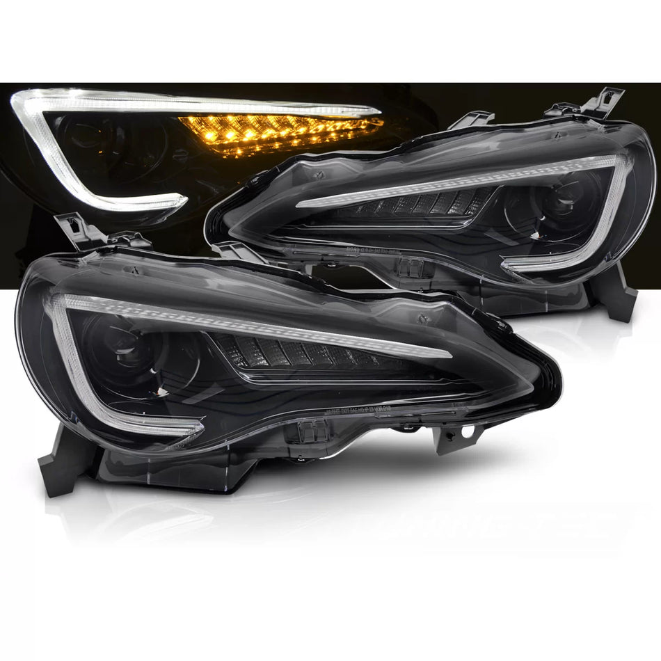 Fari Anteriori LED Neri con Tubo Toyota GT86 2012-2021