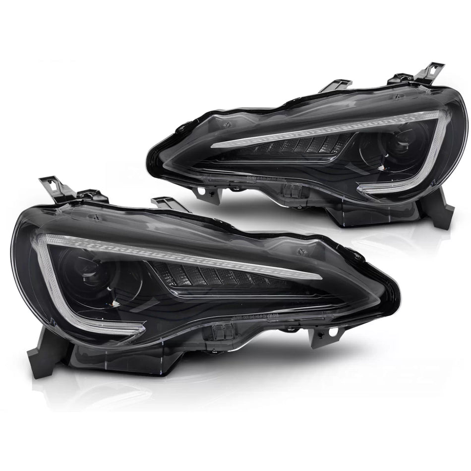 Fari Anteriori LED Neri con Tubo Toyota GT86 2012-2021