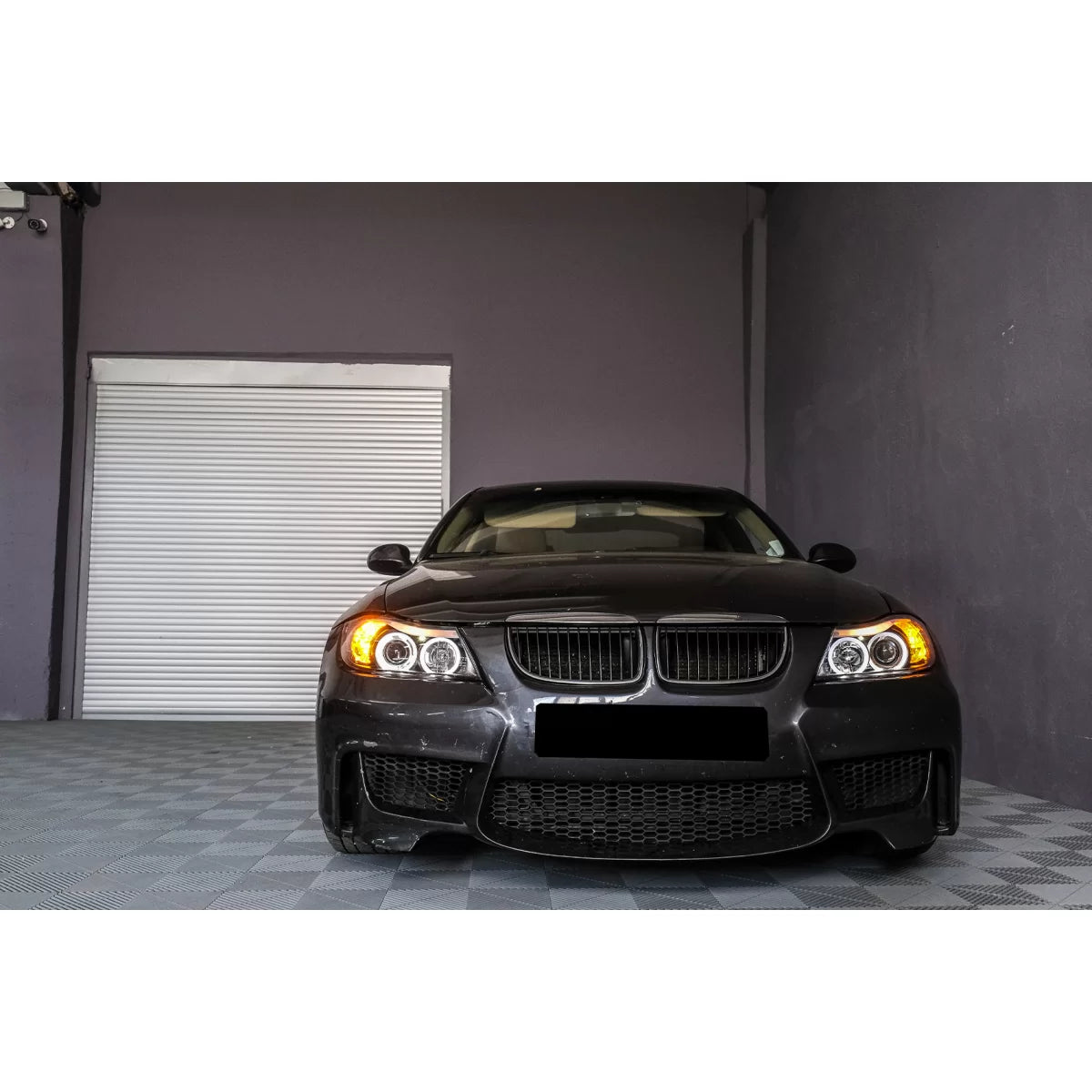 Fari Anteriori Angel Eyes Neri per BMW Serie 3 E90 E91 2005-2008