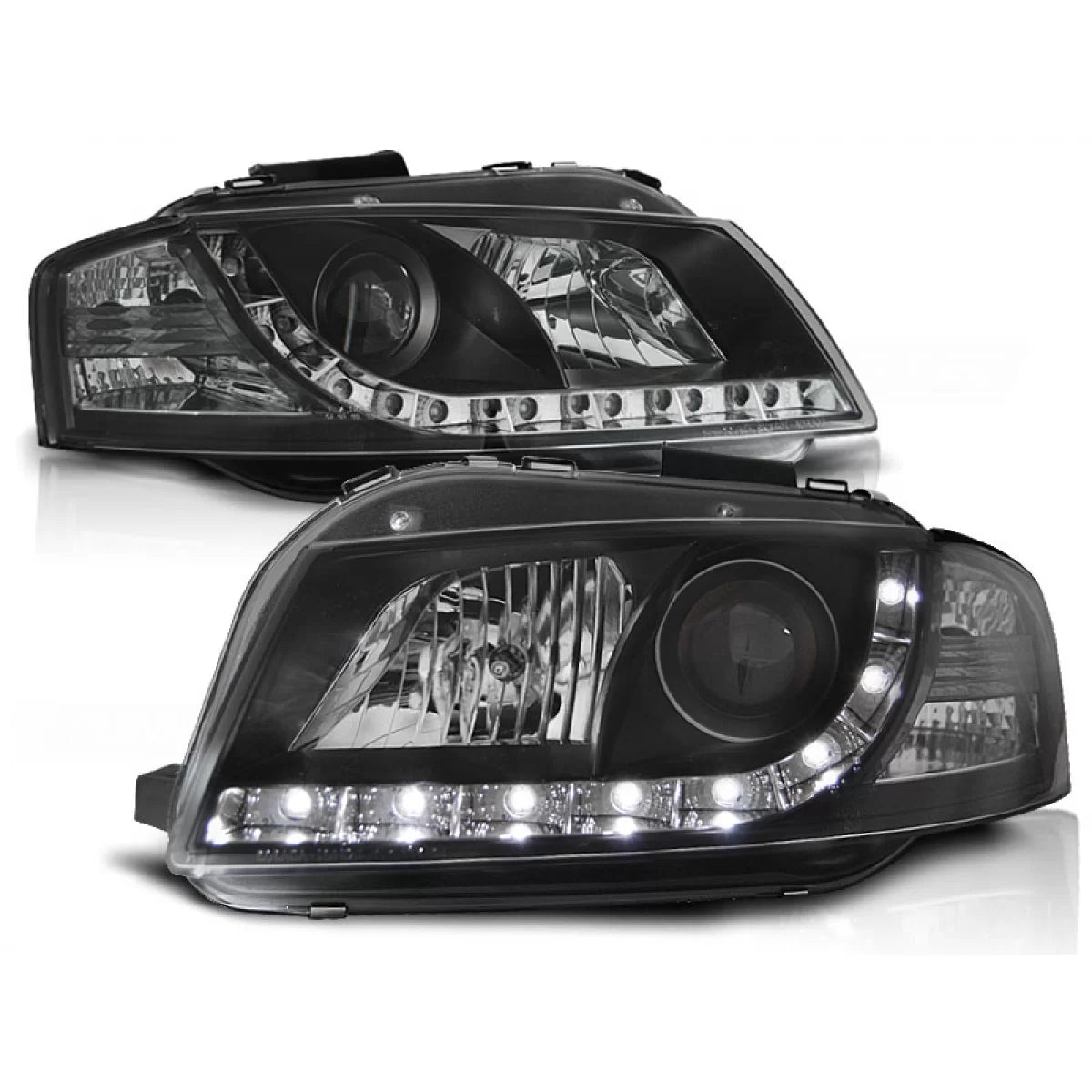 Fari Daylight Neri Anteriori per Audi A3 8P 05.03-03.08