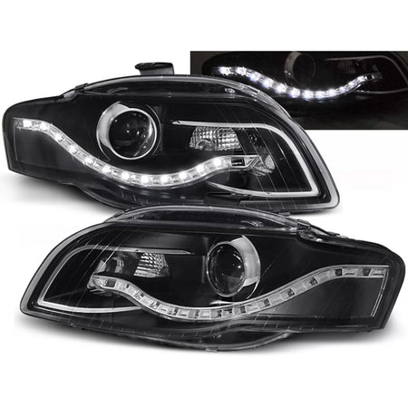 Fari Daylight Neri Anteriori per Audi A4 B7 11.04-03.08