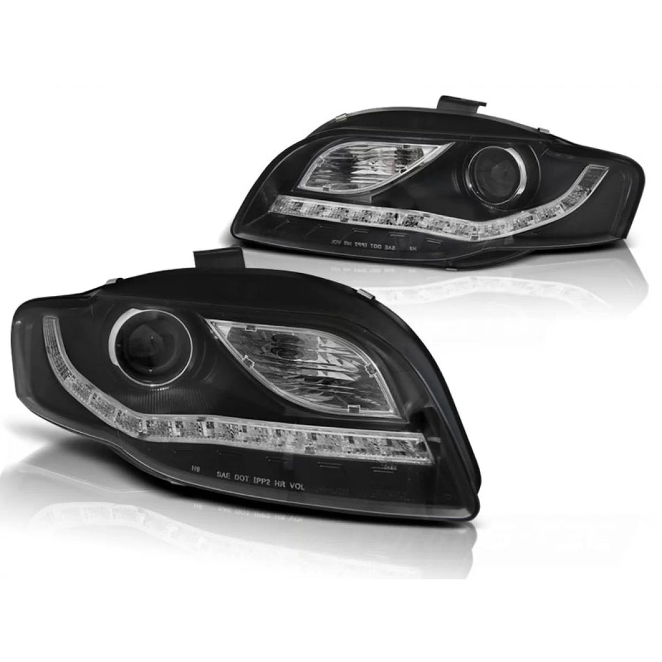 Fari Daylight Neri Anteriori per Audi A4 B7 11.04-03.08