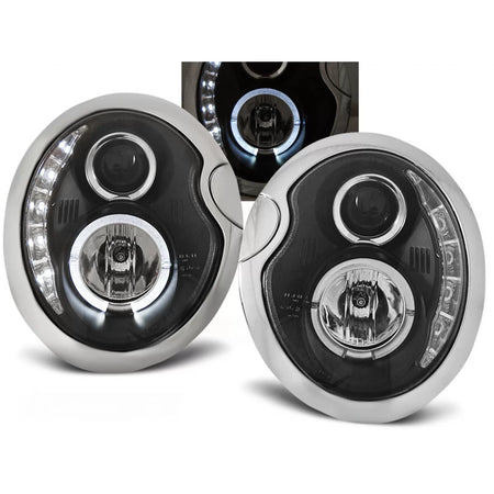 Fari Daylight Neri Anteriori per BMW Mini Cooper 05.01-10.06
