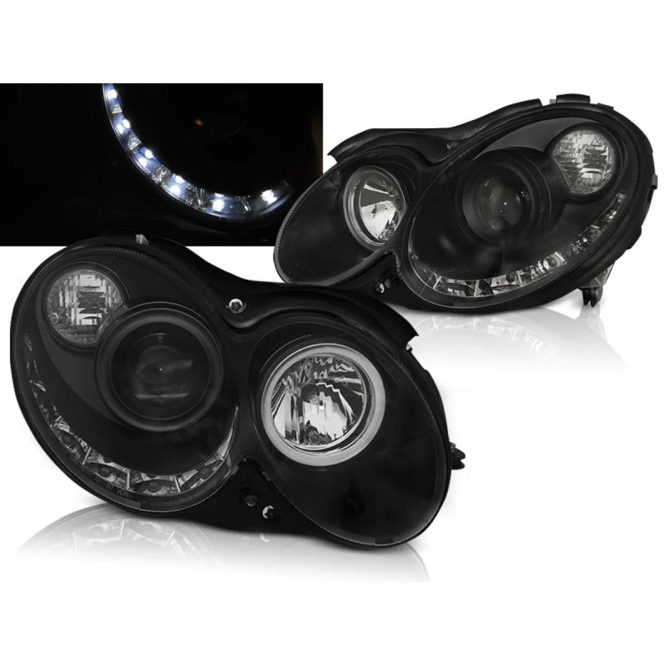 Fari Anteriori Daylight Neri per Mercedes Clk W209 03-10