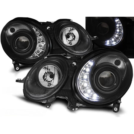 Fari Daylight Neri Anteriori per Mercedes E-klasa W211 03.02-04.06