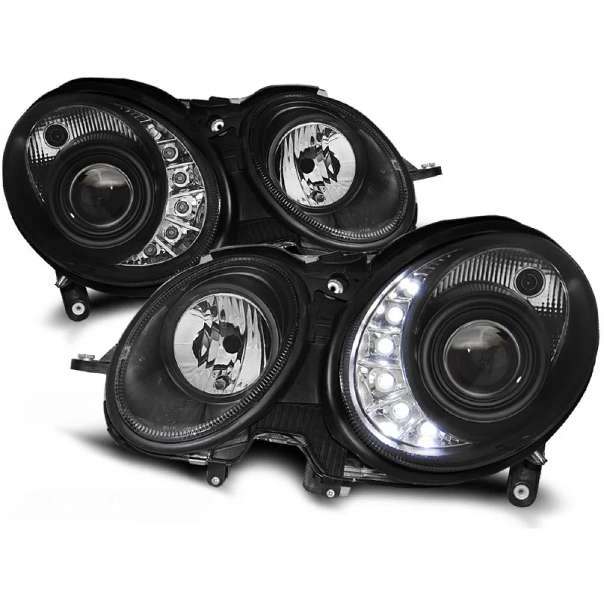 Fari Daylight Neri Anteriori per Mercedes E-klasa W211 03.02-04.06