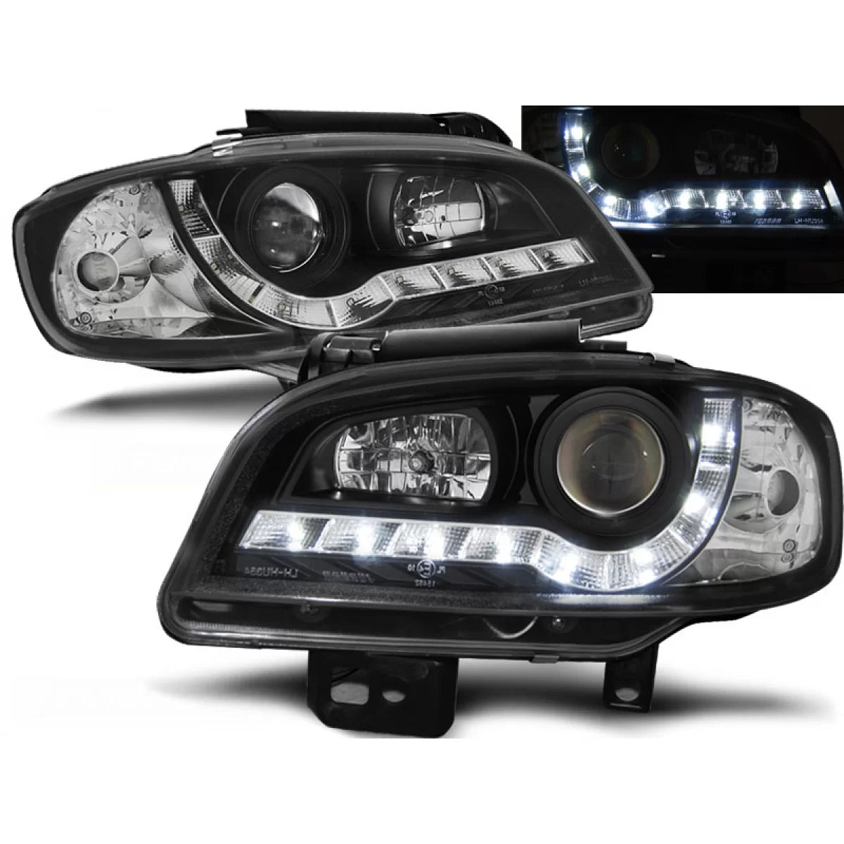 Fari Daylight Neri Anteriori per Seat Ibiza Cordoba 09.99-03.02