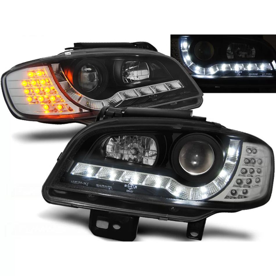 Fari Daylight Neri Anteriori per Seat Ibiza Cordoba 09.99-03.02