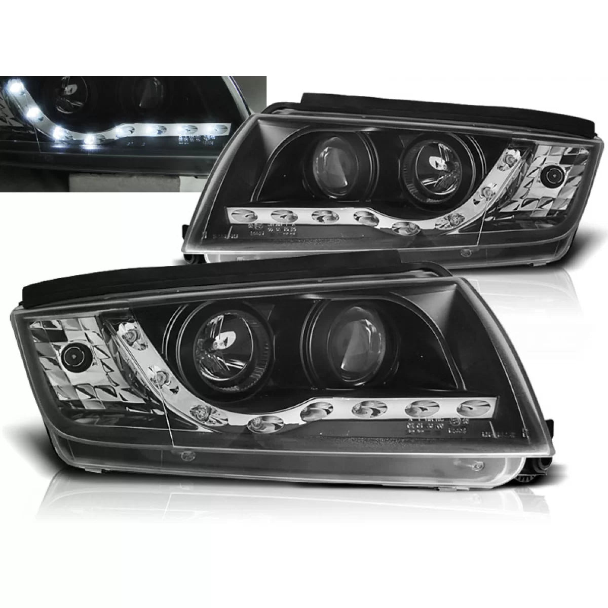 Fari Daylight Neri Anteriori per Skoda Fabia 12.99-08