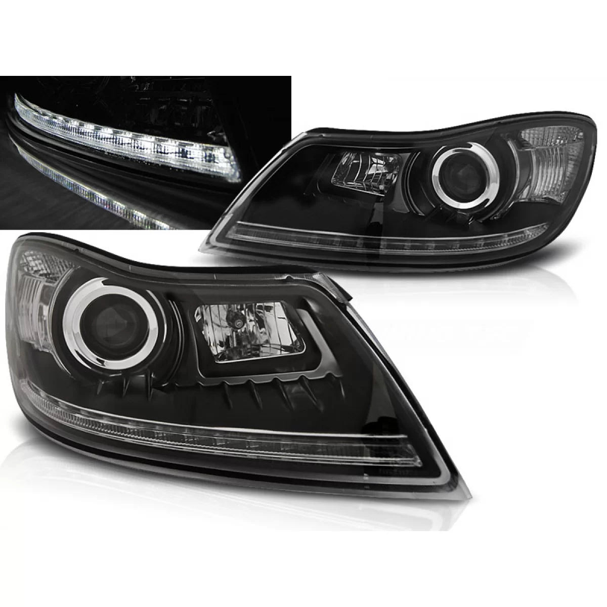 Fari Daylight Neri Anteriori per Skoda Octavia 09-12