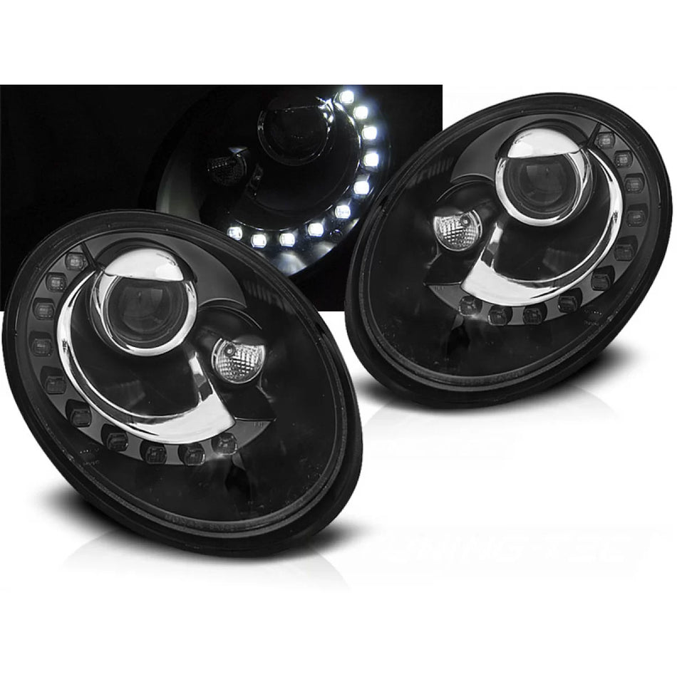 Fari Anteriori Daylight Neri per Volkswagen New Beetle 06-12