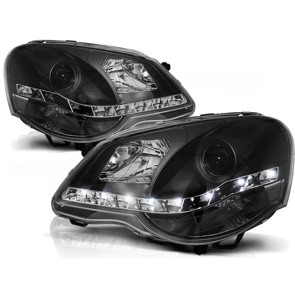 Fari Daylight Neri Anteriori per Volkswagen Polo 9N3 04.05-09