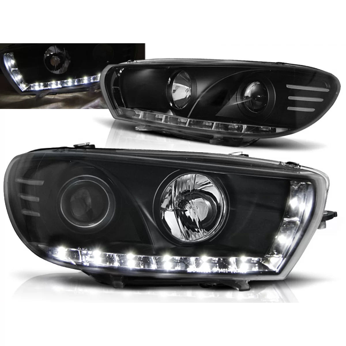 Fari Daylight Neri Anteriori per Volkswagen Scirocco 08-14