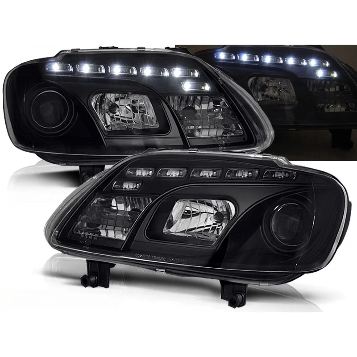 Fari Daylight Neri Anteriori per VW Touran 02.03-10.06 Caddy