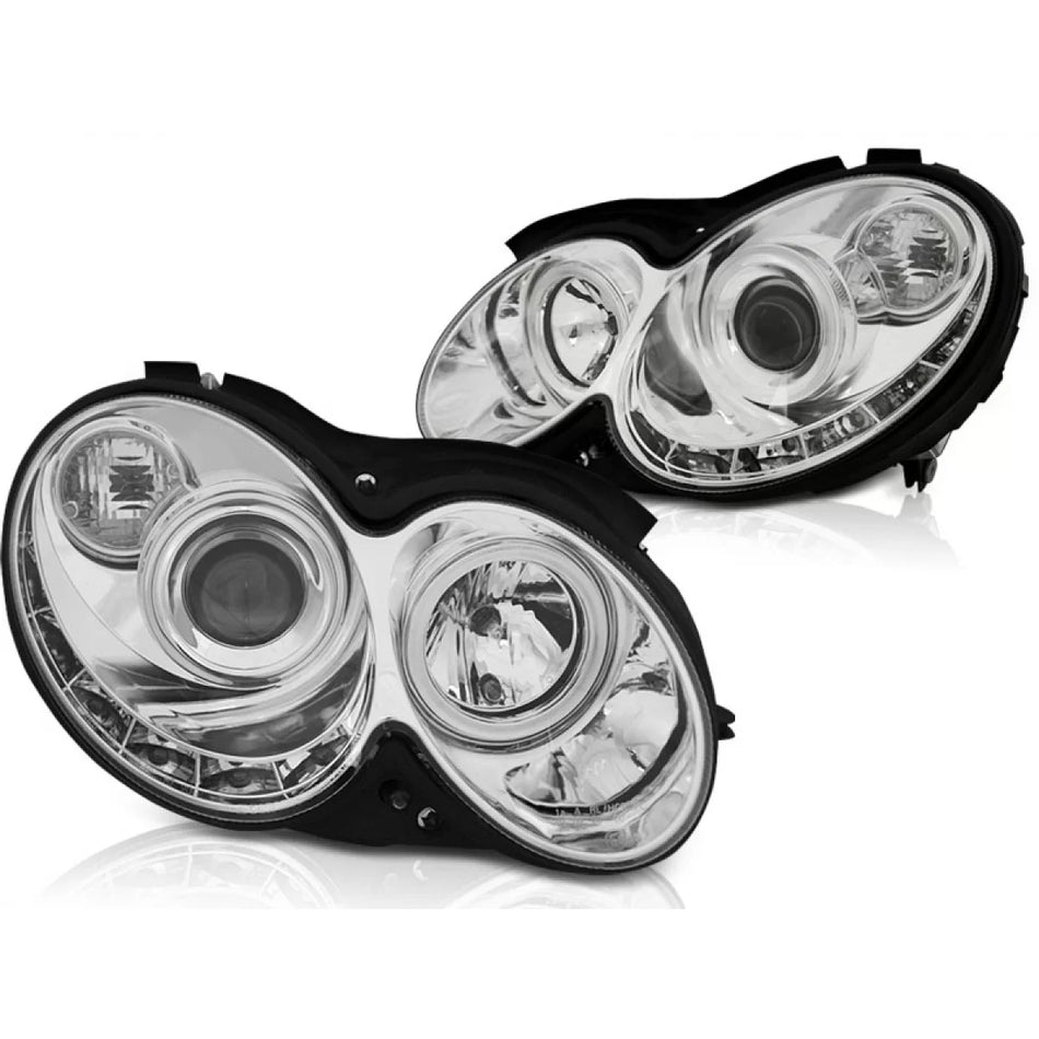 Fari Anteriori Daylight Cromati per Mercedes Clk W209 03-10