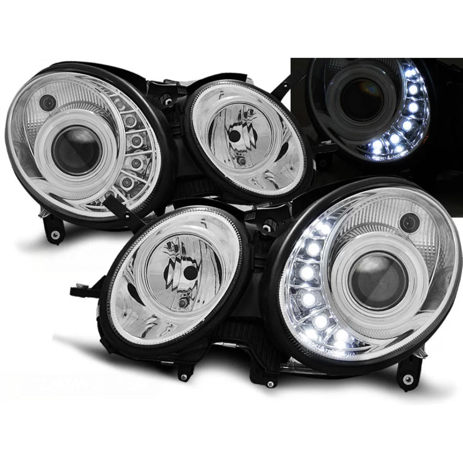 Fari Daylight Cromati Anteriori per Mercedes E-klasa W211 03.02-04.06