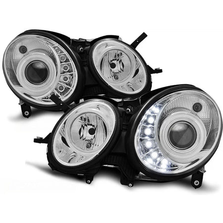 Fari Daylight Cromati Anteriori per Mercedes E-klasa W211 03.02-04.06