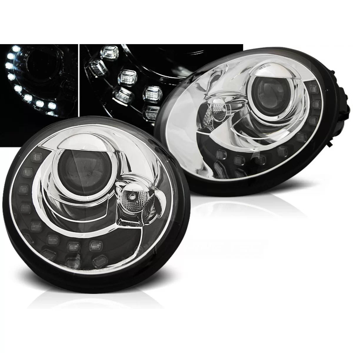 Fari Daylight Cromati Anteriori per Volkswagen New Beetle 10.98-05.05