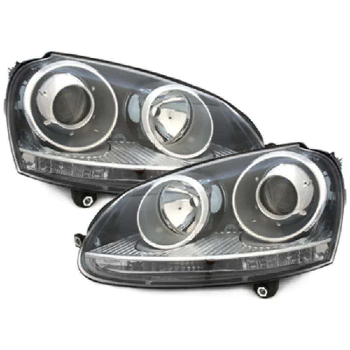 Fari Anteriori Neri Sinistri LHD per VW Golf V 5 Jetta 2003-2009 GTI Look