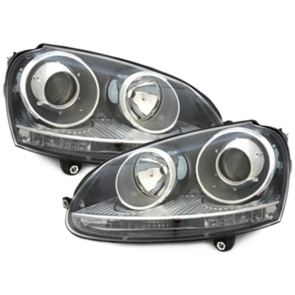 Fari Anteriori Neri Sinistri LHD per VW Golf V 5 Jetta 2003-2009 GTI Look