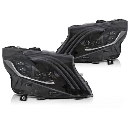 Fari LED Neri Anteriori per Mercedes Classe V Vito W447 2014-2023