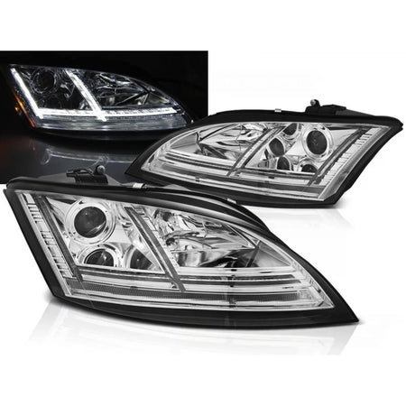 Fari LED Cromati Anteriori con Frecce Sequenziali per Audi Tt 8J 06-10