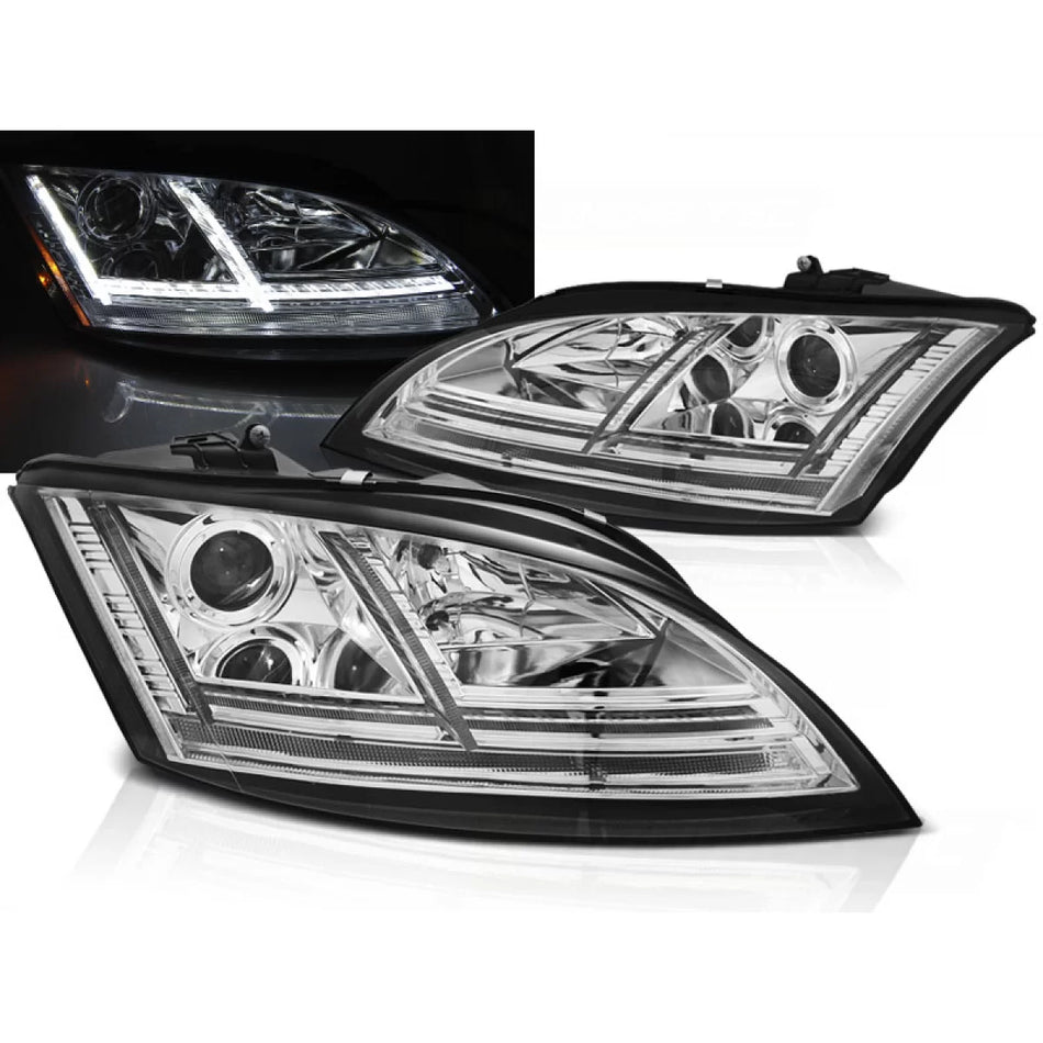 Fari LED Cromati Anteriori con Frecce Sequenziali per Audi Tt 8J 06-10