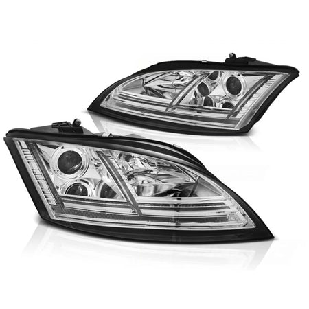 Fari LED Cromati Anteriori con Frecce Sequenziali per Audi Tt 8J 06-10