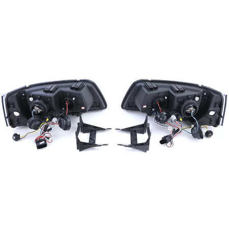 Fari con Luce Diurna LED Neri Anteriori per VW Transporter Bus T5 03-09