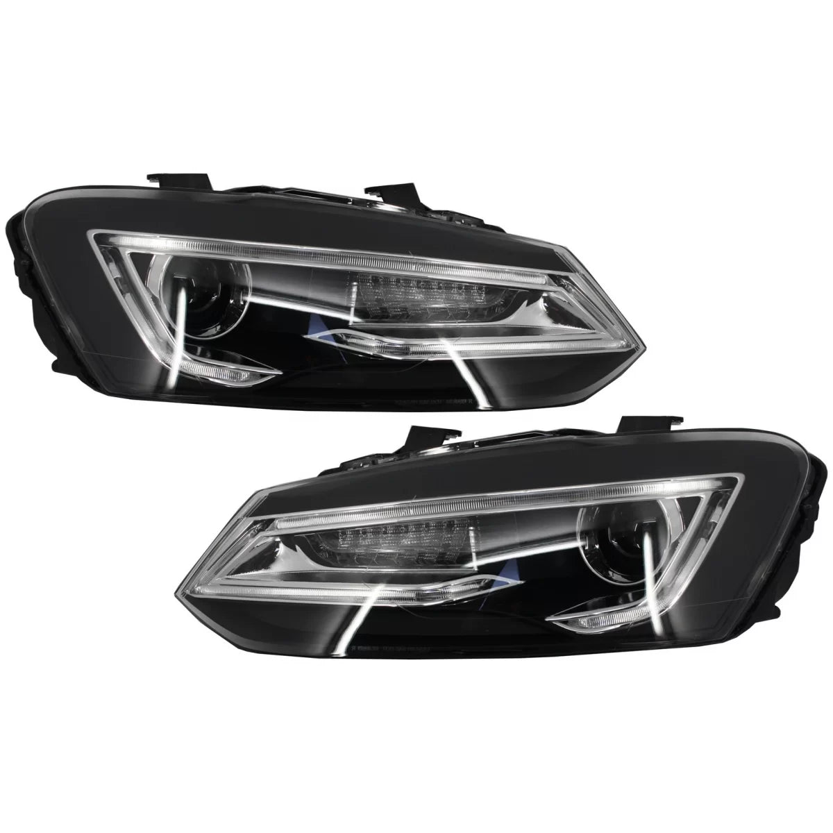 Fari LED Xenon Devil Eye Anteriori Sinistri per VW Polo 6R 6C 61 2011-2017 LHD