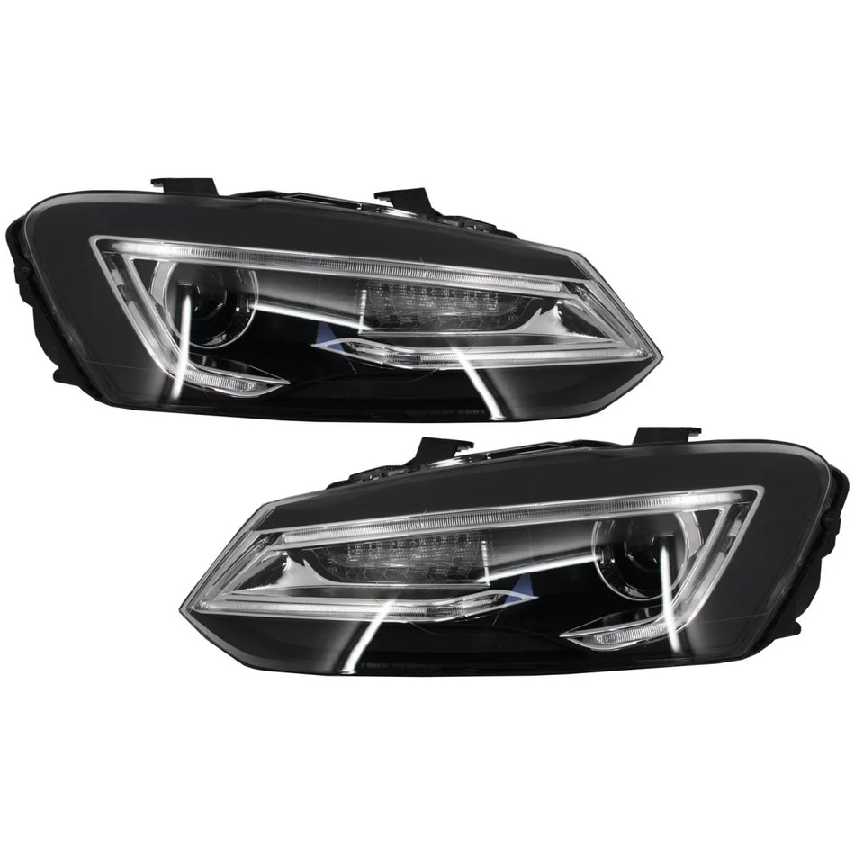 Fari LED Xenon Devil Eye Anteriori Sinistri per VW Polo 6R 6C 61 2011-2017 LHD