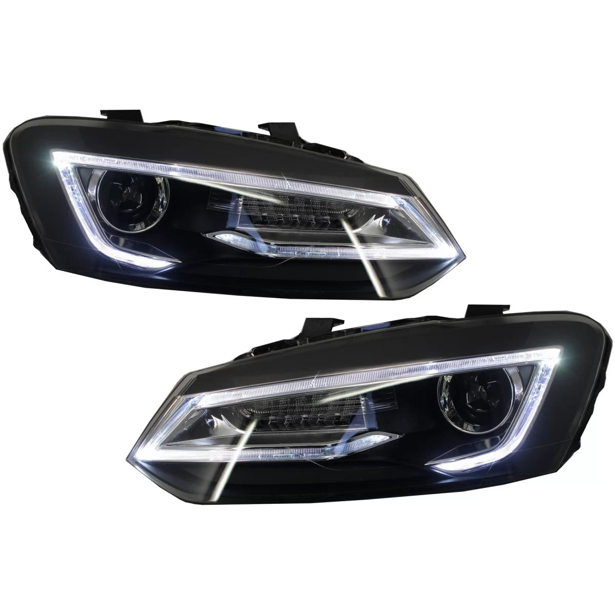 Fari LED Xenon Devil Eye Anteriori Sinistri per VW Polo 6R 6C 61 2011-2017 LHD