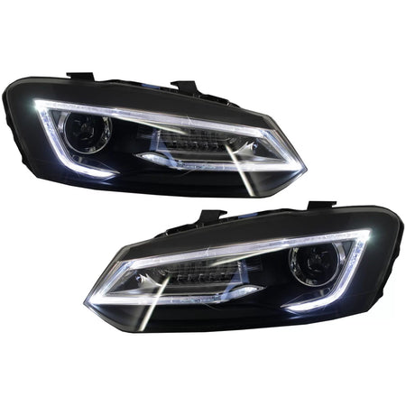 Fari LED Xenon Devil Eye Anteriori Sinistri per VW Polo 6R 6C 61 2011-2017 LHD