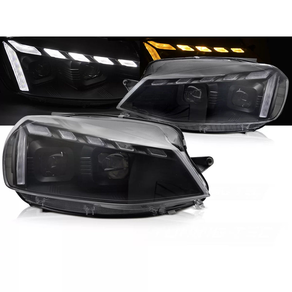 Fari Anteriori Sequenziali Neri per Volkswagen Golf 7 17-19