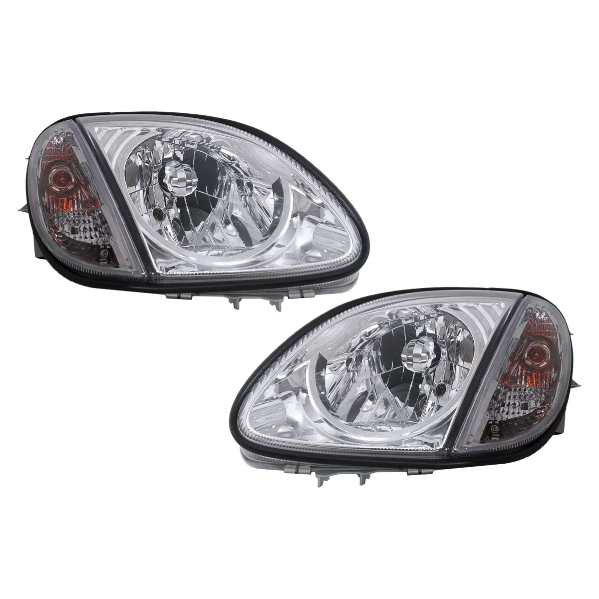 Fari Anteriori Cromati per Mercedes SLK R170 1996-2004 Guida Sinistra