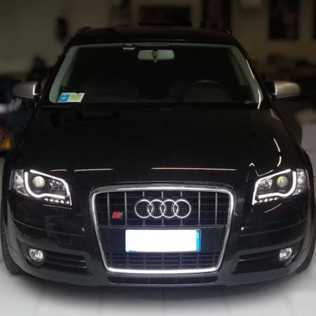 Fari Anteriori Set con DRL e LED Tubo Neri H7/h1 per Audi A3 8P 03-08