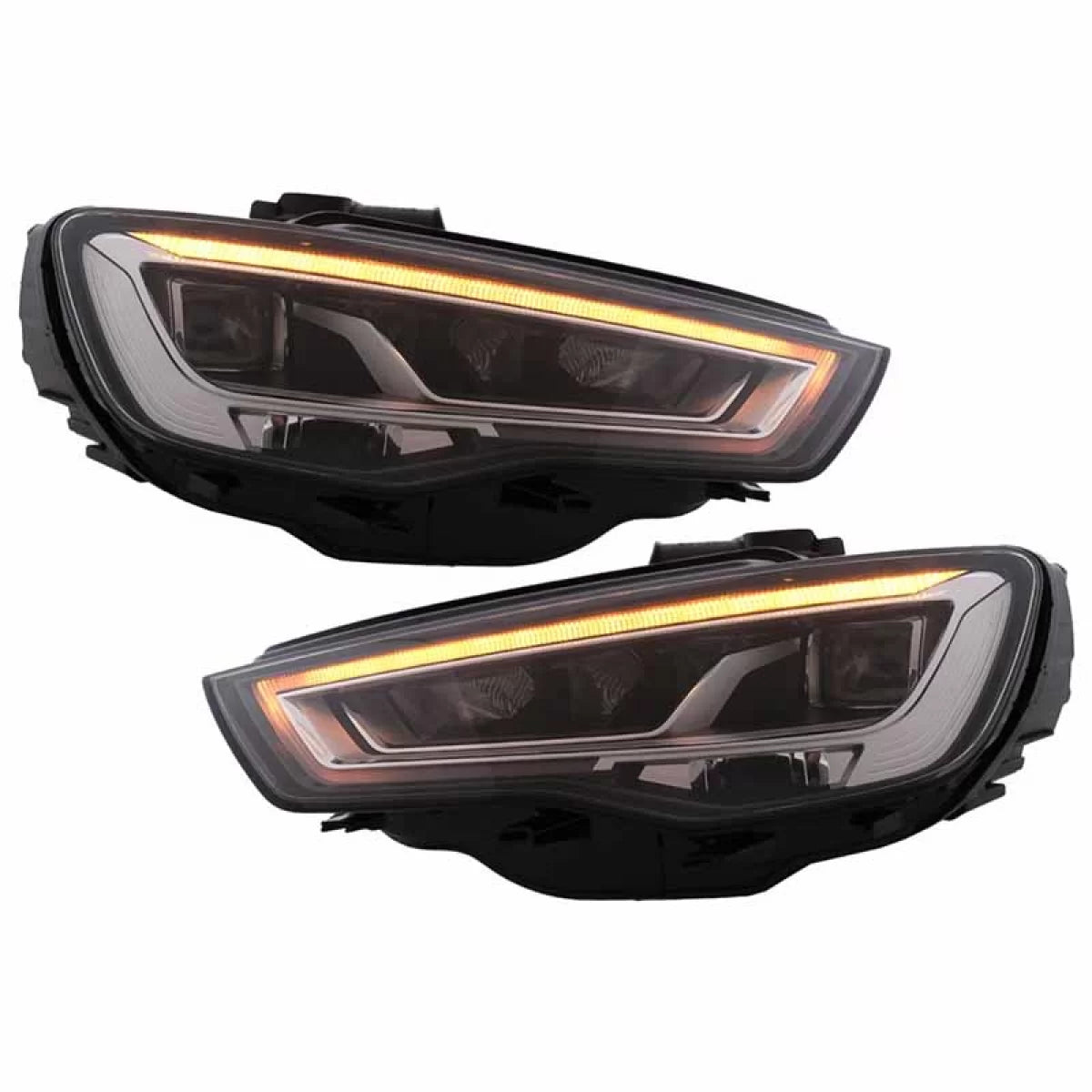 Fari Anteriori Full LED con Motore Nero H7 per Audi A3 8V 12-16