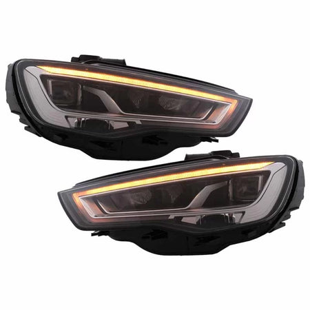 Fari Anteriori Full LED con Motore Nero H7 per Audi A3 8V 12-16