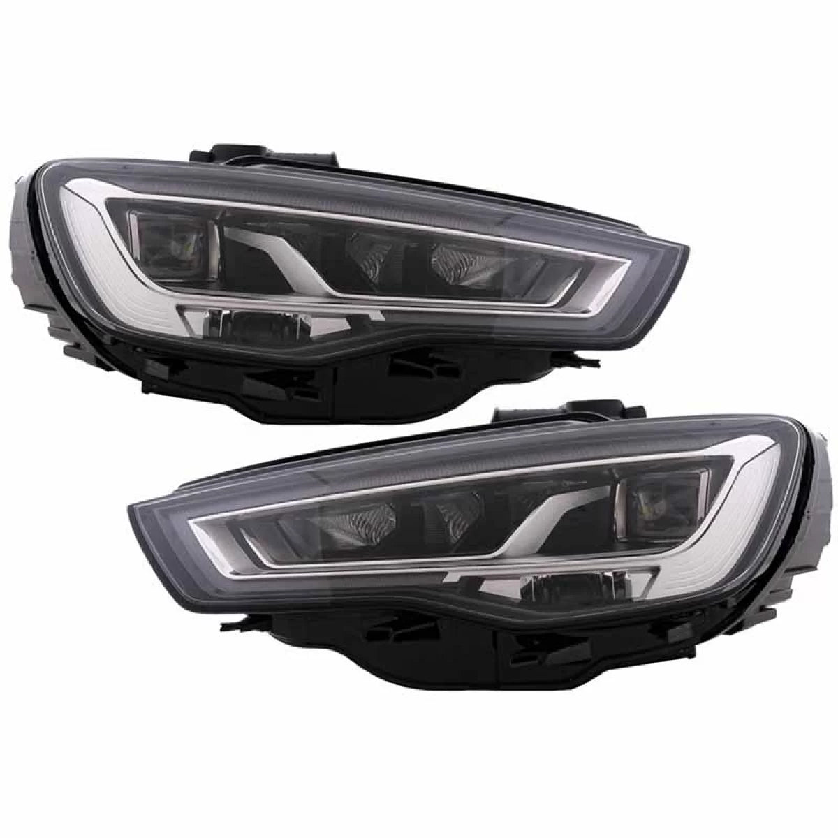 Fari Anteriori Full LED con Motore Nero H7 per Audi A3 8V 12-16