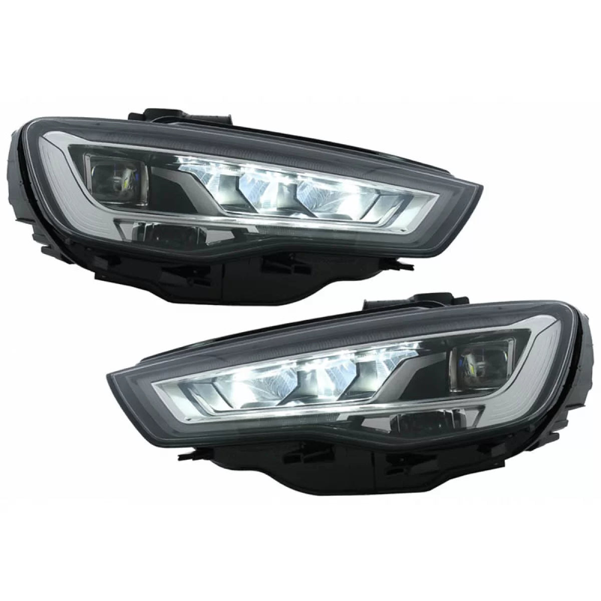 Fari Anteriori Full LED con Motore Nero H7 per Audi A3 8V 12-16