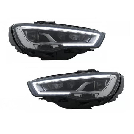 Fari Anteriori Full LED con Motore Nero H7 per Audi A3 8V 12-16